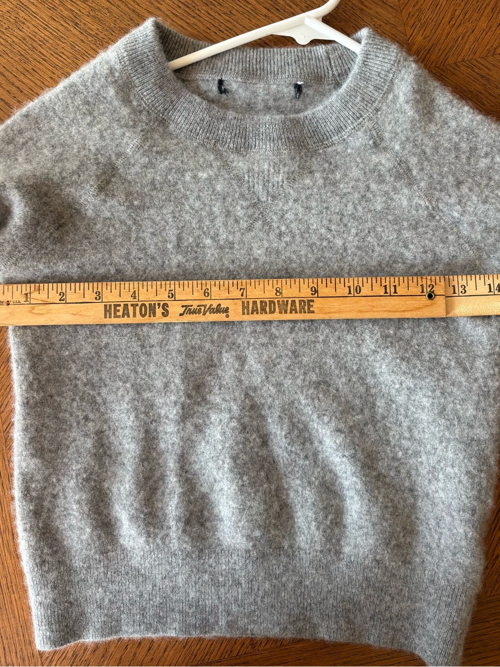 100% Cashmere Crop Top Crewneck Sweater Heather Grey Women’s XS - Picture 4 of 6